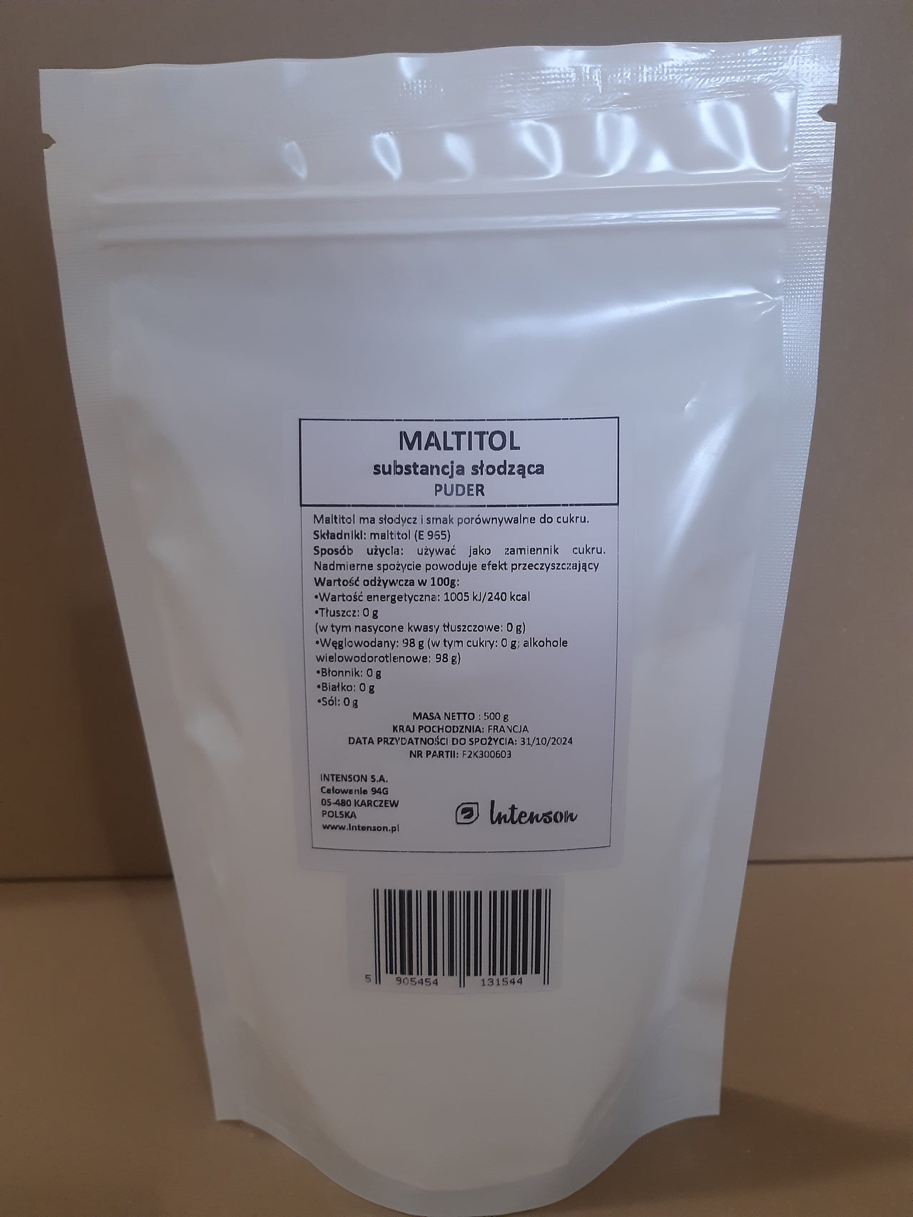 Maltitol substancja słodząca Puder 500g 31.10.2024 - Intenson.pl