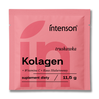 Thumbnail for Kolagen w saszetkach o smaku truskawkowym z kwasem hialuronowym i witaminą C, jedna porcja 10,8g