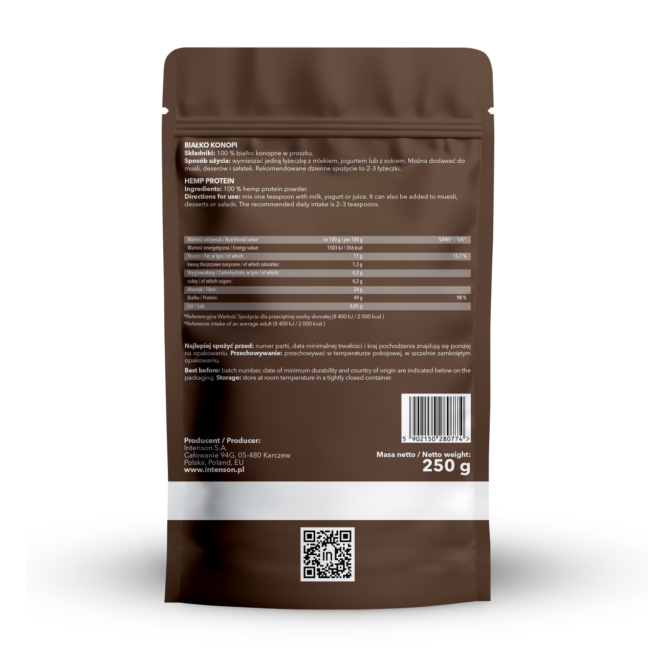 Intenson Białko Konopne 250g