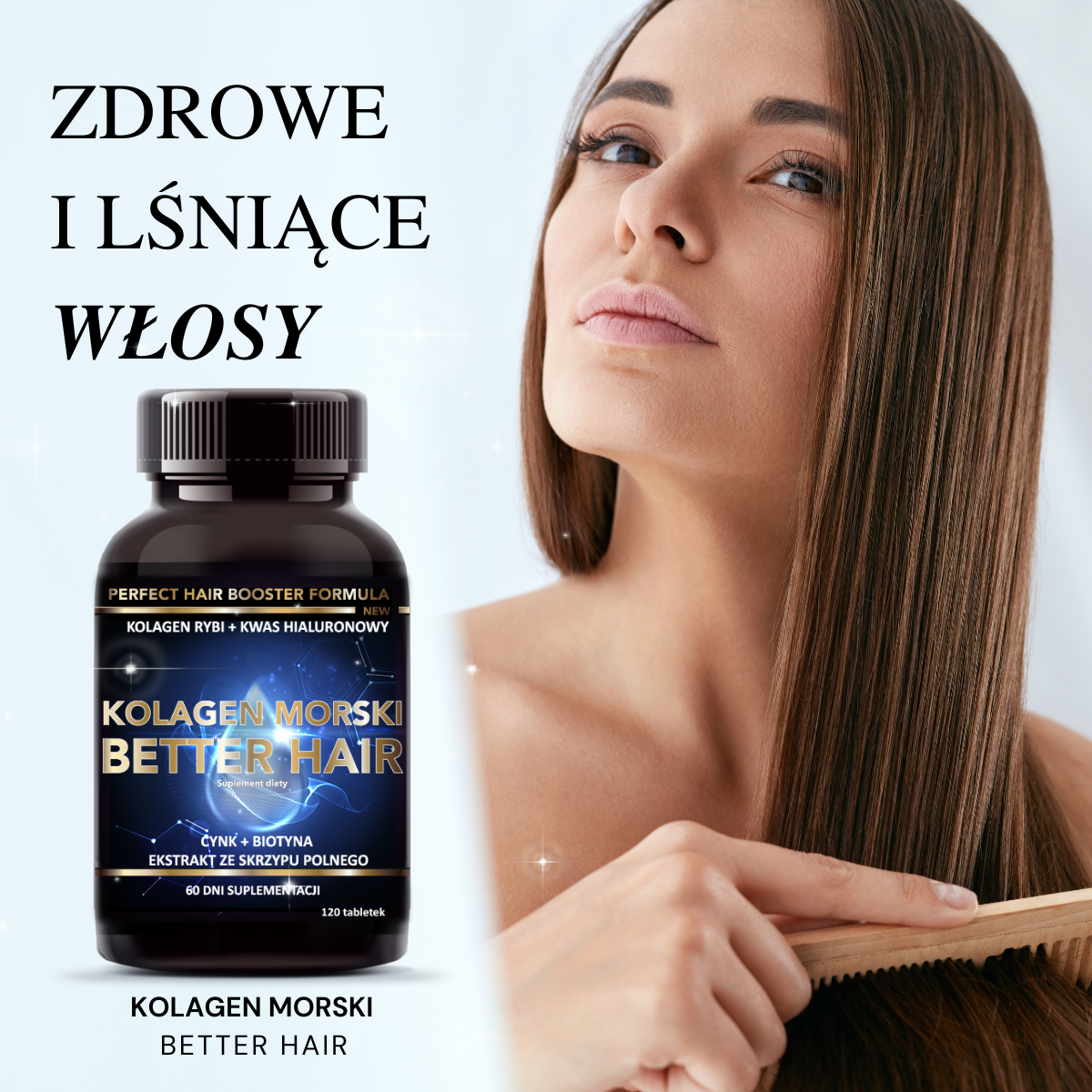 Kolagen morski Better Hair +wit C + kwas hialuronowy 120 tabletek - Intenson.pl